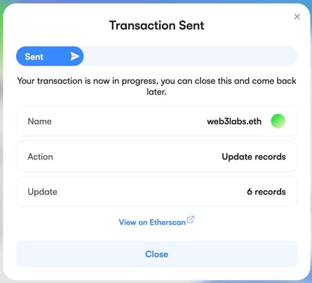 ENS app - Transaction