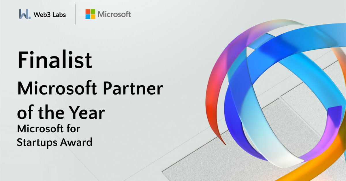 Web3 Labs recognized as a finalist of the Microsoft For Start Ups Award - 2020 Microsoft Partner of the Year